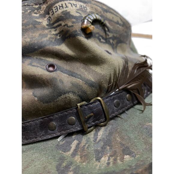 Camouflage RedHead Brimmed Mens Bucket Hat Fishing Hunting Size M Made in USA - Picture 6 of 12